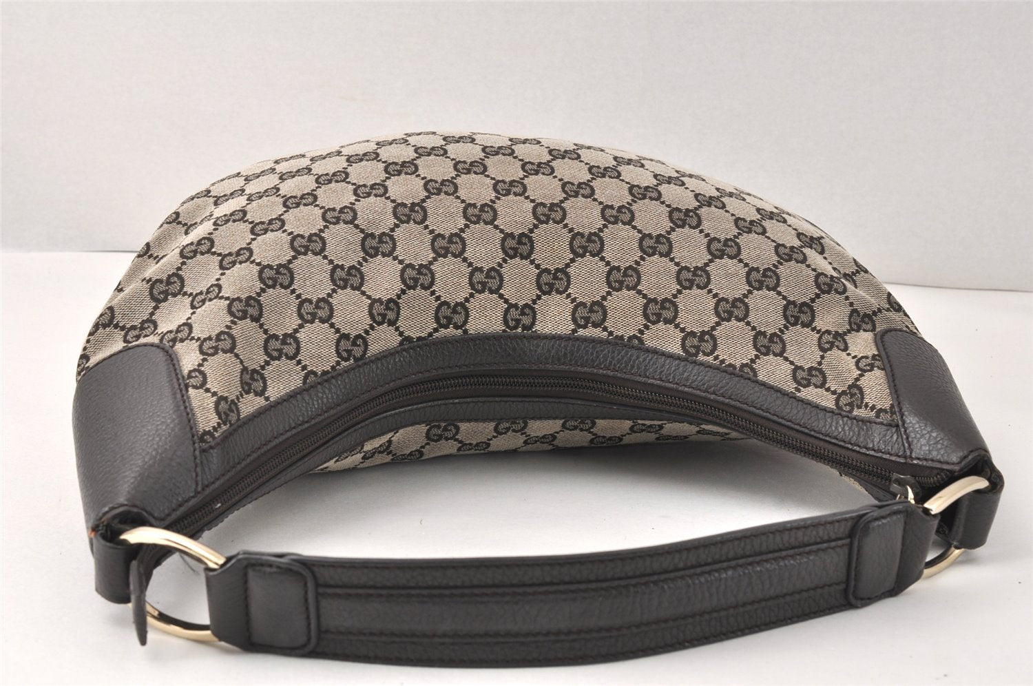 Authentic GUCCI Vintage Shoulder Hand Bag GG Canvas Leather 257297 Black 4112K