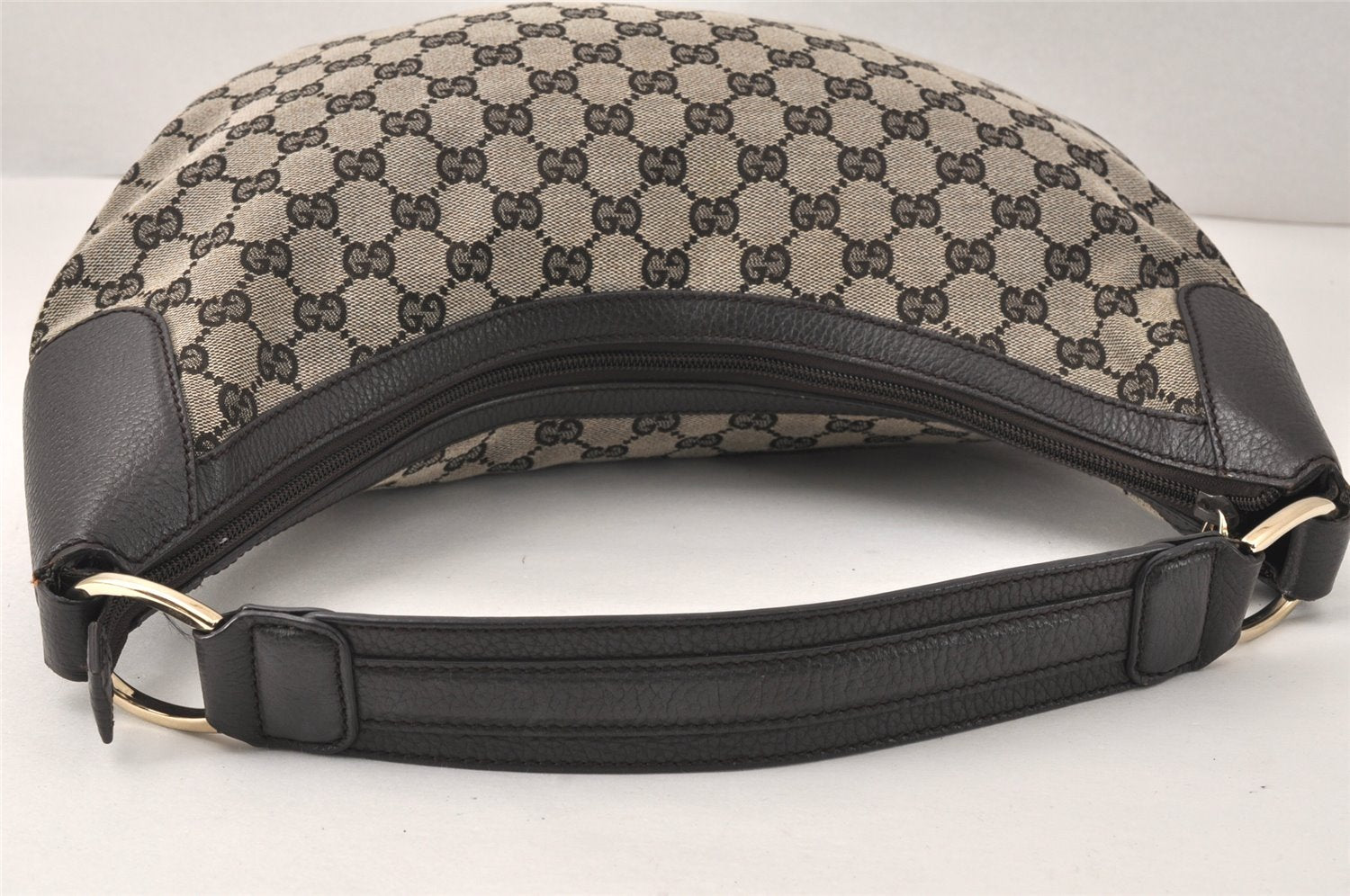 Authentic GUCCI Vintage Shoulder Hand Bag GG Canvas Leather 257297 Black 4112K
