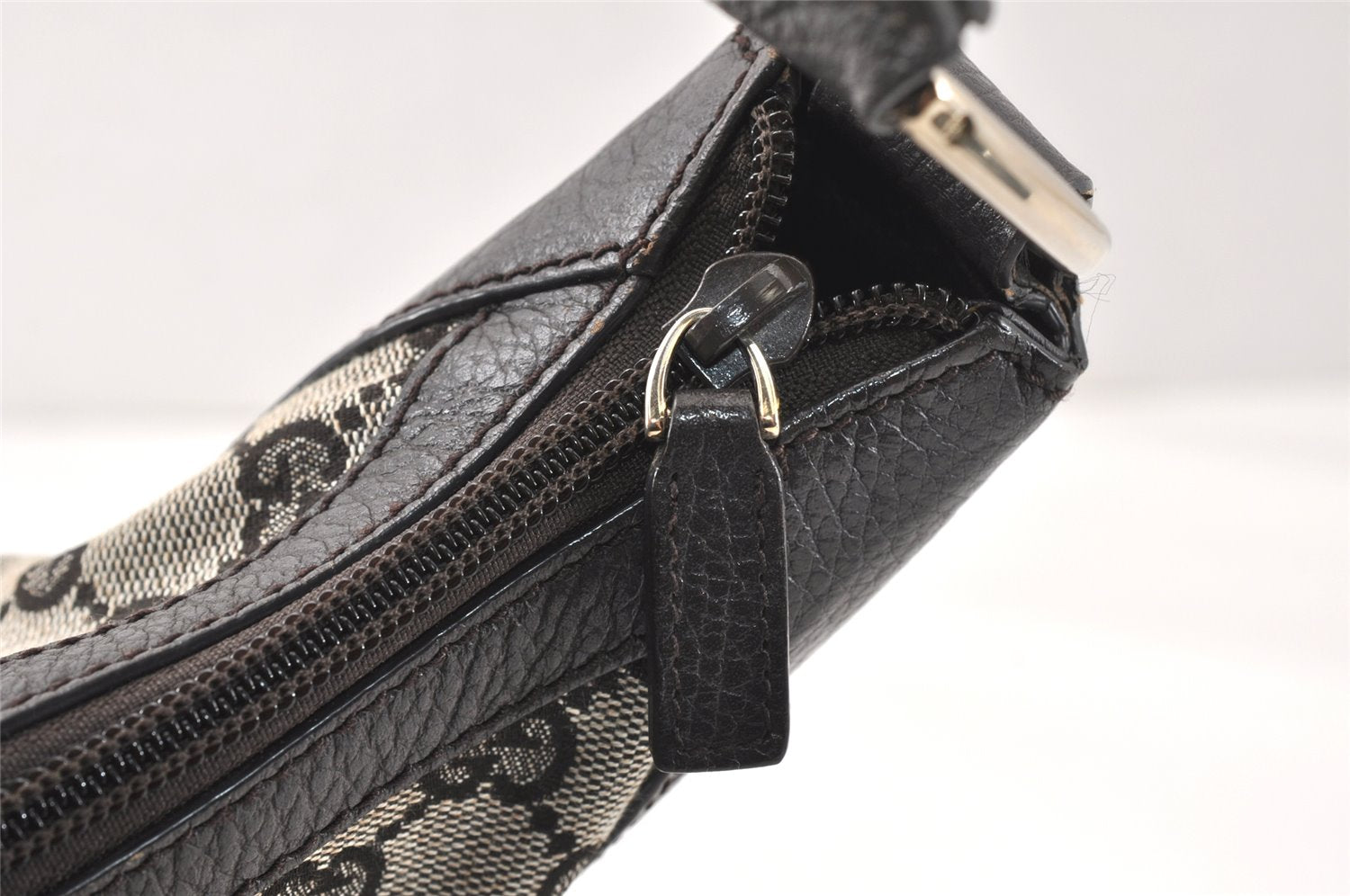 Authentic GUCCI Vintage Shoulder Hand Bag GG Canvas Leather 257297 Black 4112K
