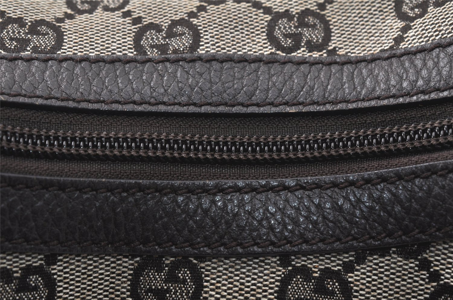 Authentic GUCCI Vintage Shoulder Hand Bag GG Canvas Leather 257297 Black 4112K