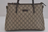 Authentic GUCCI Vintage 2Way Shoulder Tote Bag GG PVC Leather 353440 Brown 4113J
