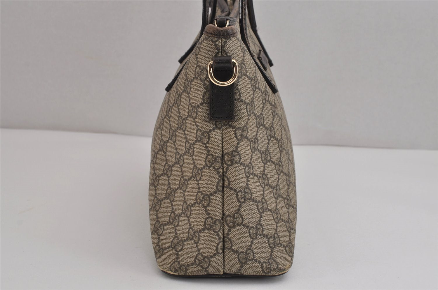 Authentic GUCCI Vintage 2Way Shoulder Tote Bag GG PVC Leather 353440 Brown 4113J