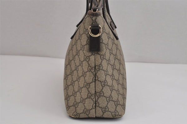 Authentic GUCCI Vintage 2Way Shoulder Tote Bag GG PVC Leather 353440 Brown 4113J