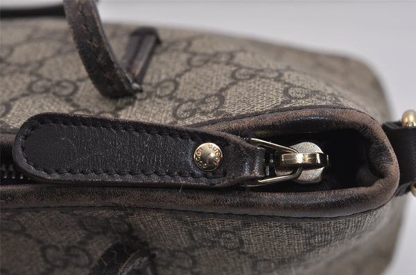 Authentic GUCCI Vintage 2Way Shoulder Tote Bag GG PVC Leather 353440 Brown 4113J