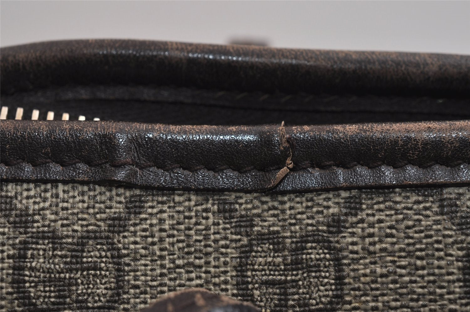 Authentic GUCCI Vintage 2Way Shoulder Tote Bag GG PVC Leather 353440 Brown 4113J