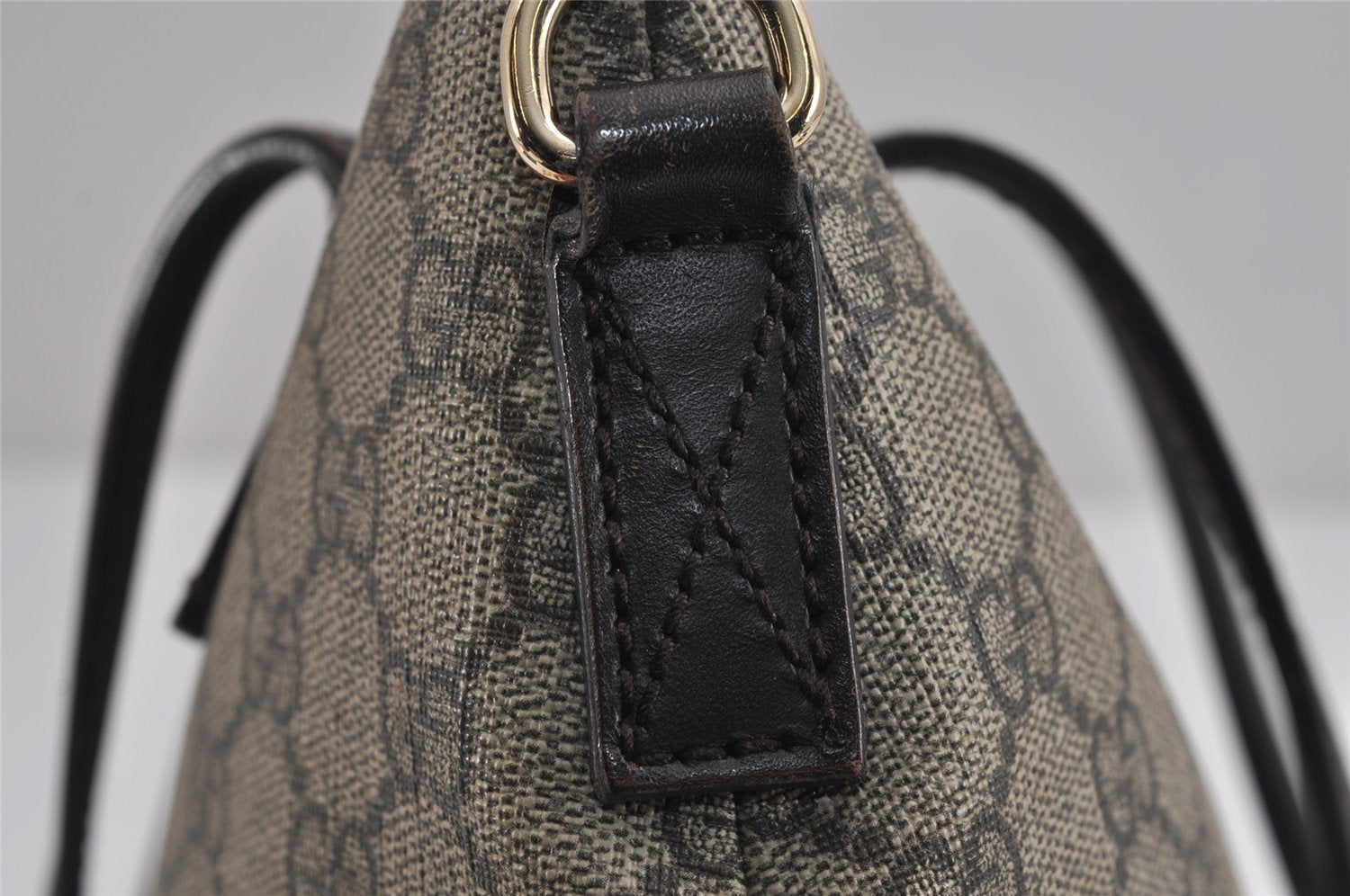 Authentic GUCCI Vintage 2Way Shoulder Tote Bag GG PVC Leather 353440 Brown 4113J