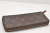 Authentic Louis Vuitton Monogram Portefeuille Clemence Wallet M60742 LV 4113K