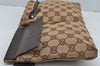 Authentic GUCCI Waist Body Bag Purse GG Canvas Leather 28566 Brown 4114J