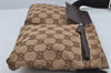 Authentic GUCCI Waist Body Bag Purse GG Canvas Leather 28566 Brown 4114J