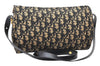 Authentic Christian Dior Trotter Shoulder Cross Bag Canvas Leather Navy 4114K