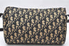 Authentic Christian Dior Trotter Shoulder Cross Bag Canvas Leather Navy 4114K