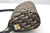 Authentic Christian Dior Trotter Shoulder Cross Bag Canvas Leather Navy 4114K