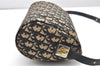 Authentic Christian Dior Trotter Shoulder Cross Bag Canvas Leather Navy 4114K