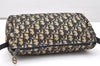 Authentic Christian Dior Trotter Shoulder Cross Bag Canvas Leather Navy 4114K