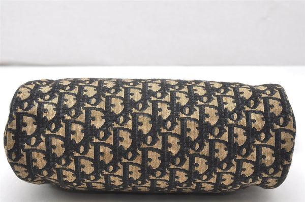 Authentic Christian Dior Trotter Shoulder Cross Bag Canvas Leather Navy 4114K