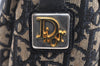 Authentic Christian Dior Trotter Shoulder Cross Bag Canvas Leather Navy 4114K