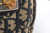 Authentic Christian Dior Trotter Shoulder Cross Bag Canvas Leather Navy 4114K