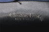 Authentic Christian Dior Trotter Shoulder Cross Bag Canvas Leather Navy 4114K