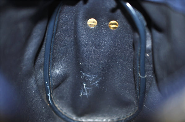Authentic Christian Dior Trotter Shoulder Cross Bag Canvas Leather Navy 4114K