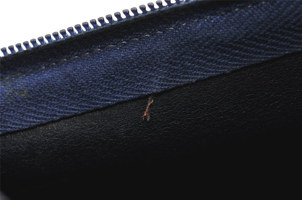Authentic Christian Dior Trotter Shoulder Cross Bag Canvas Leather Navy 4114K