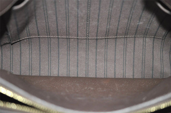 Auth Louis Vuitton Monogram Empreinte Montaigne MM 2Way Hand Bag Brown LV 4115I