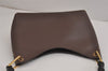 Authentic GUCCI Vintage Bamboo Shoulder Hand Bag Purse Leather Brown 4115J