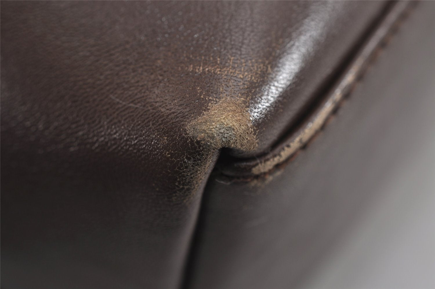 Authentic GUCCI Vintage Bamboo Shoulder Hand Bag Purse Leather Brown 4115J