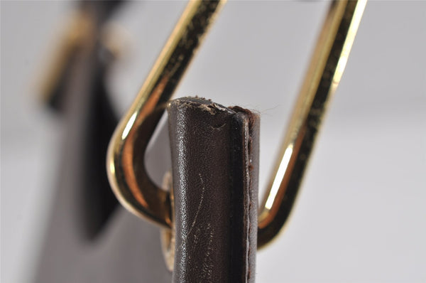 Authentic GUCCI Vintage Bamboo Shoulder Hand Bag Purse Leather Brown 4115J