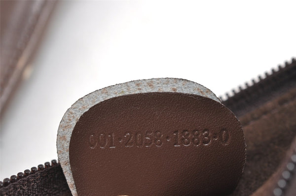 Authentic GUCCI Vintage Bamboo Shoulder Hand Bag Purse Leather Brown 4115J