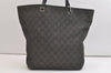 Authentic GUCCI Vintage Shoulder Tote Bag GG Canvas Leather 31243 Black 4115K