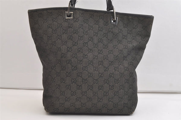 Authentic GUCCI Vintage Shoulder Tote Bag GG Canvas Leather 31243 Black 4115K