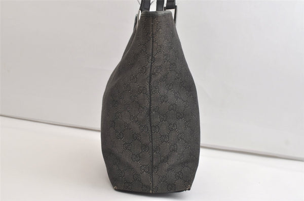 Authentic GUCCI Vintage Shoulder Tote Bag GG Canvas Leather 31243 Black 4115K
