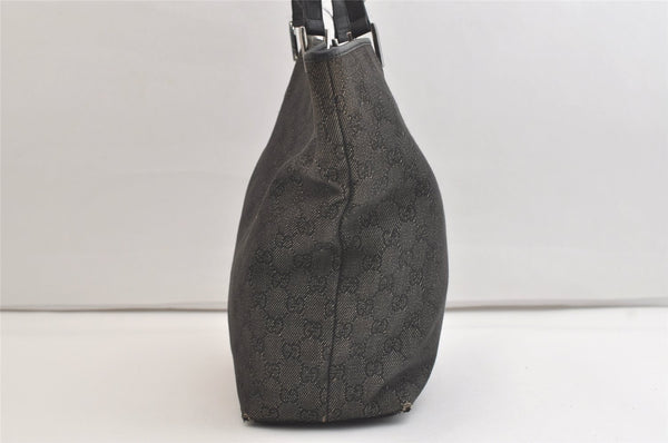 Authentic GUCCI Vintage Shoulder Tote Bag GG Canvas Leather 31243 Black 4115K