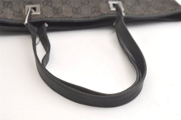 Authentic GUCCI Vintage Shoulder Tote Bag GG Canvas Leather 31243 Black 4115K