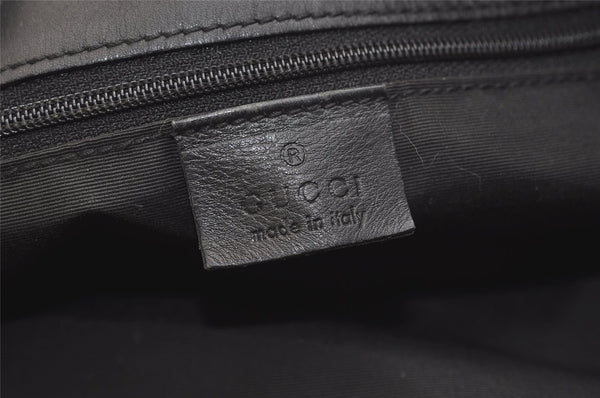 Authentic GUCCI Vintage Shoulder Tote Bag GG Canvas Leather 31243 Black 4115K