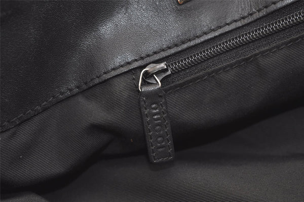 Authentic GUCCI Vintage Shoulder Tote Bag GG Canvas Leather 31243 Black 4115K