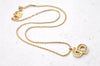 Authentic Christian Dior Gold Chain Rhinestone Pendant Necklace CD 4116I