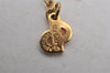 Authentic Christian Dior Gold Chain Rhinestone Pendant Necklace CD 4116I