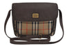 Authentic Burberrys Nova Check Shoulder Cross Bag Canvas Leather Beige 4116J