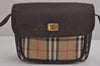 Authentic Burberrys Nova Check Shoulder Cross Bag Canvas Leather Beige 4116J