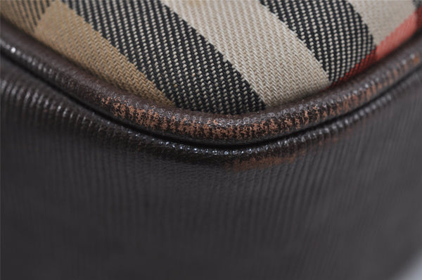Authentic Burberrys Nova Check Shoulder Cross Bag Canvas Leather Beige 4116J