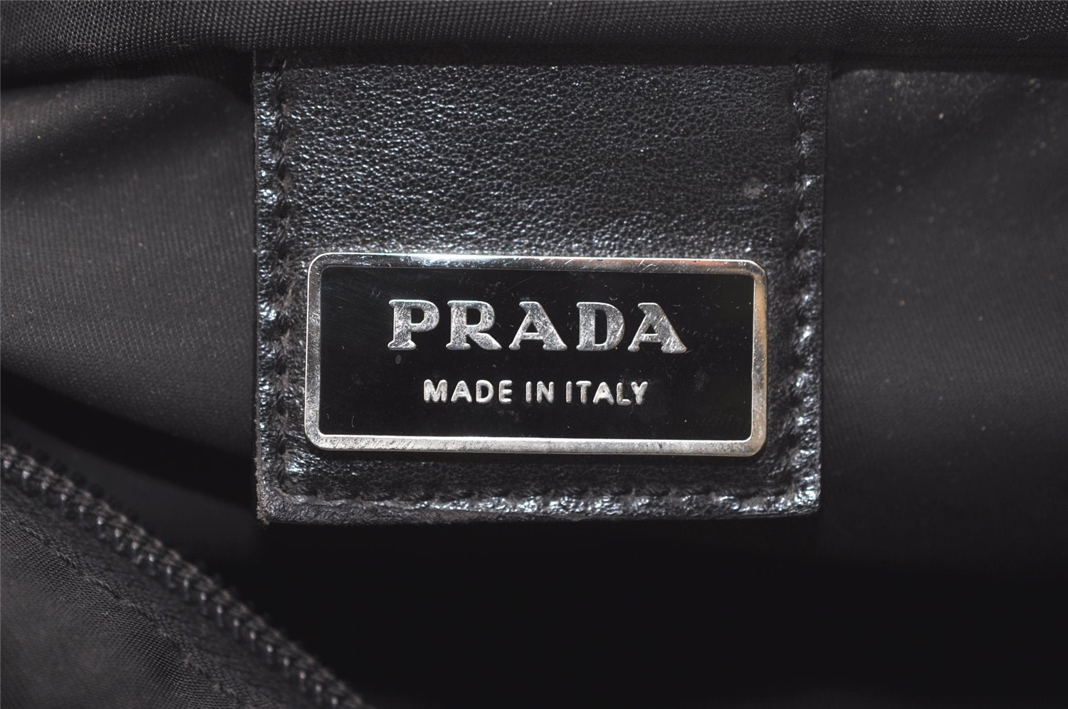 Authentic PRADA Nylon Tessuto Leather Shoulder Cross Body Bag Purse Black 4116K