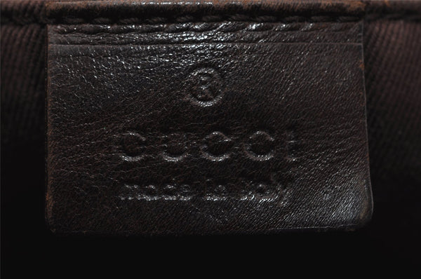 Authentic GUCCI Vintage Shoulder Tote Bag GG Canvas Leather 73983 Brown 4117I