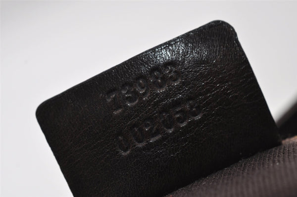 Authentic GUCCI Vintage Shoulder Tote Bag GG Canvas Leather 73983 Brown 4117I