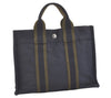 Authentic HERMES Vintage Fourre Tout PM Hand Tote Bag Canvas Navy 4117J