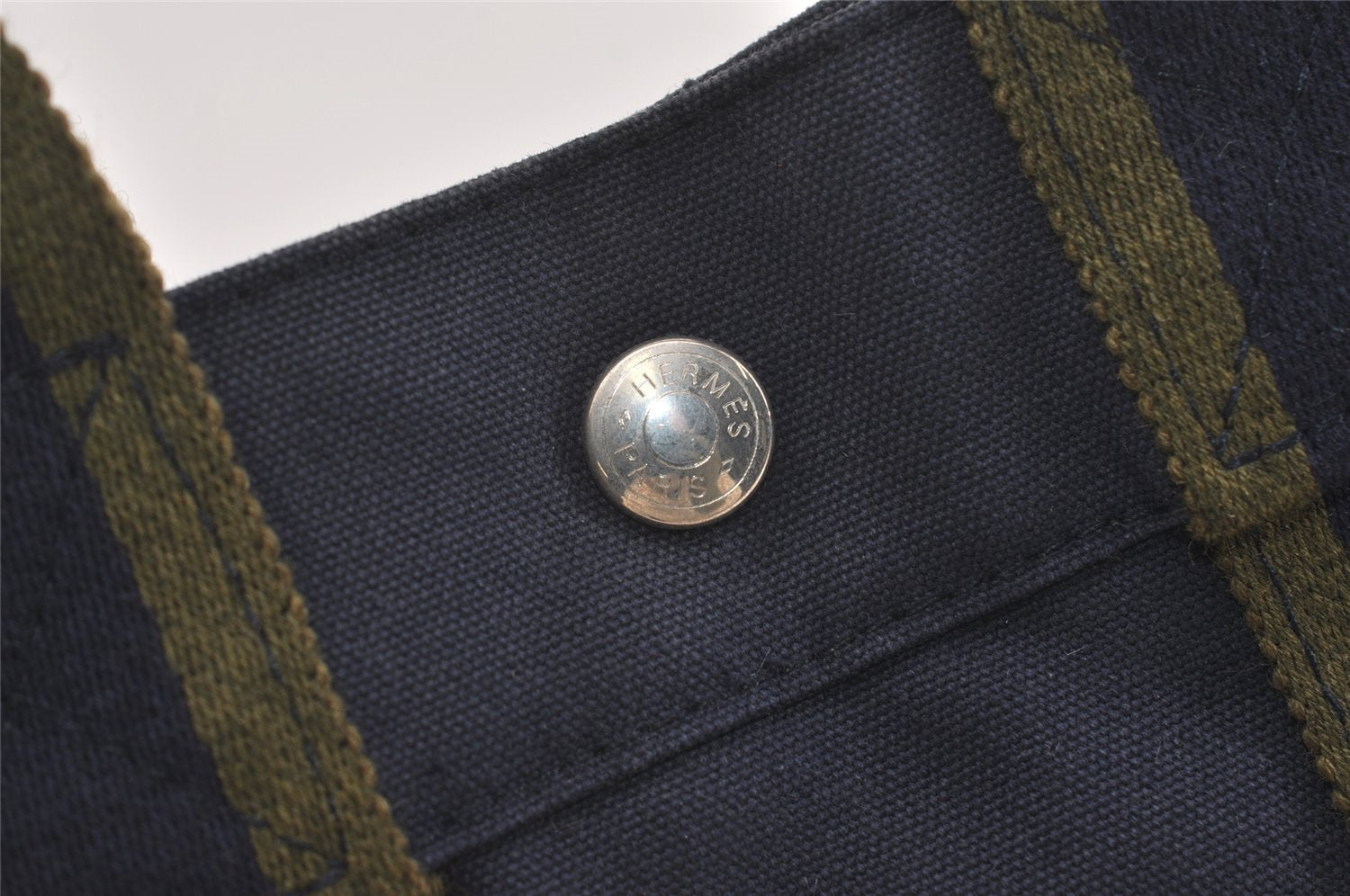 Authentic HERMES Vintage Fourre Tout PM Hand Tote Bag Canvas Navy 4117J
