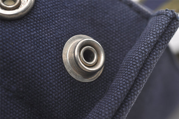 Authentic HERMES Vintage Fourre Tout PM Hand Tote Bag Canvas Navy 4117J