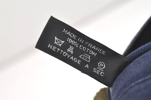 Authentic HERMES Vintage Fourre Tout PM Hand Tote Bag Canvas Navy 4117J