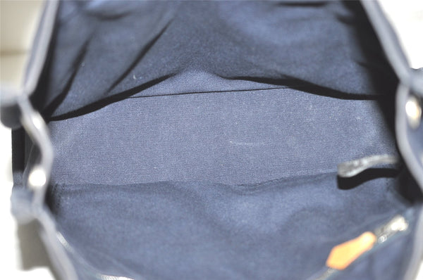 Authentic HERMES Vintage Fourre Tout PM Hand Tote Bag Canvas Navy 4117J