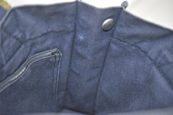 Authentic HERMES Vintage Fourre Tout PM Hand Tote Bag Canvas Navy 4117J